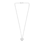 Sterling Silver Rhodium Plated Heart Locket Necklace