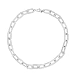 Sterling Silver Rhodium Plated Italian Link Paperclip Bracelet (10.30 mm)