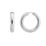 Sterling Silver Round Hoop Earrings with Polished Finish