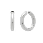Sterling Silver Round Hoop Earrings with Polished Finish