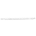 Sterling Silver Rhodium Plated Italian Oval Link Bracelet (8.70 mm)