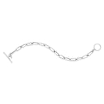 Sterling Silver Rhodium Plated Paperclip Toggle Necklace