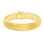 Sterling Silver Yellow Gold Plated Standard Thick Tubogas Bracelet (12.00 mm)