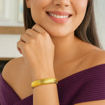 Sterling Silver Yellow Gold Plated Standard Thick Tubogas Bracelet (12.00 mm)