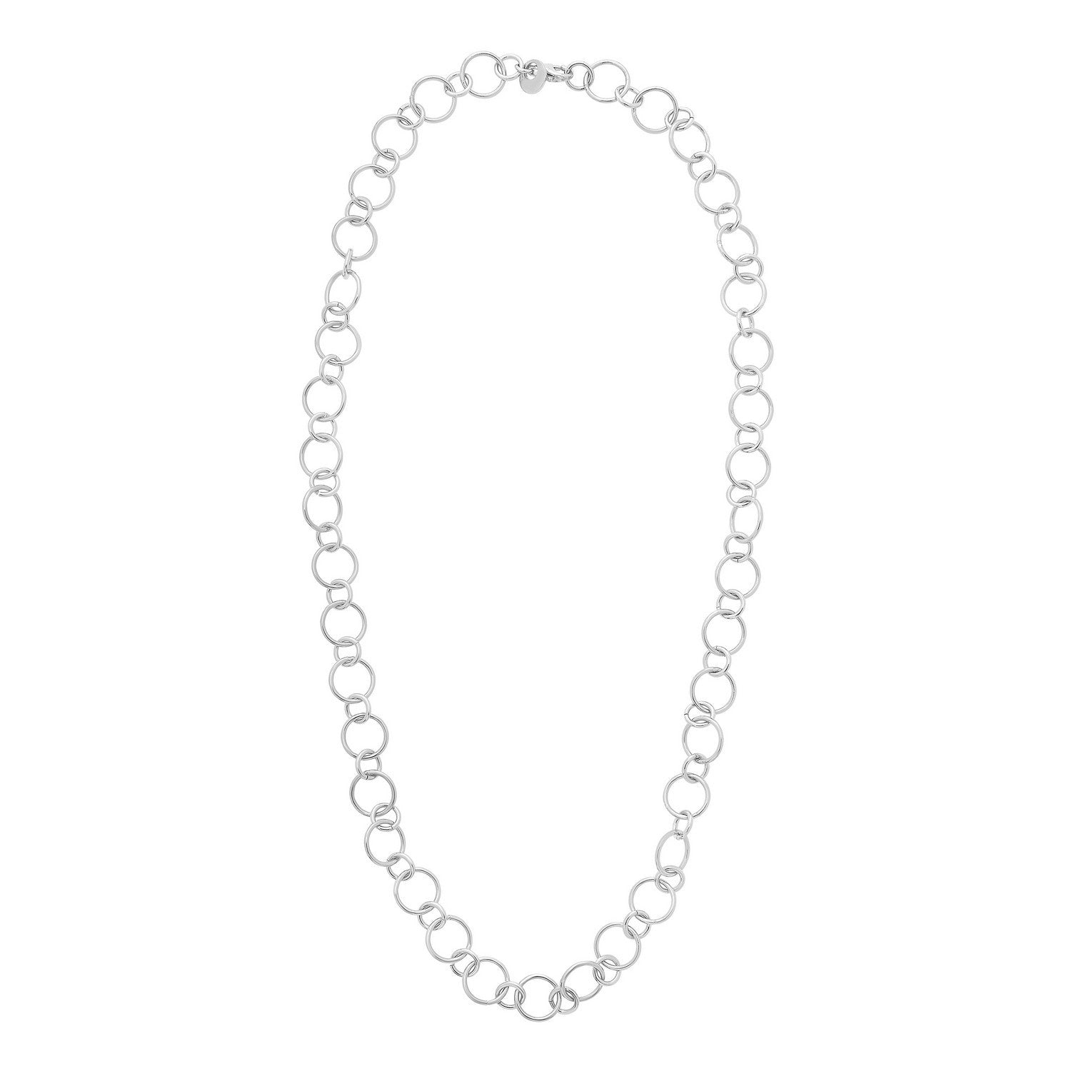 Sterling Silver Rhodium Plated Link Necklace