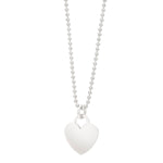 Sterling Silver Rhodium Plated Heart Charm Necklace