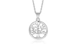 Sterling Silver inch Round Tree of Life Necklace