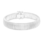 Sterling Silver Rhodium Plated Standard Thick Tubogas Bracelet (12.00 mm)