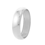 Sterling Silver Rhodium Plated Domed Classic Bangle (18.50 mm)