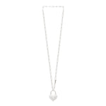 Sterling Silver Rhodium Plated Padlock Heart Necklace