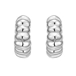 Sterling Silver Twisted C Hoop Earrings