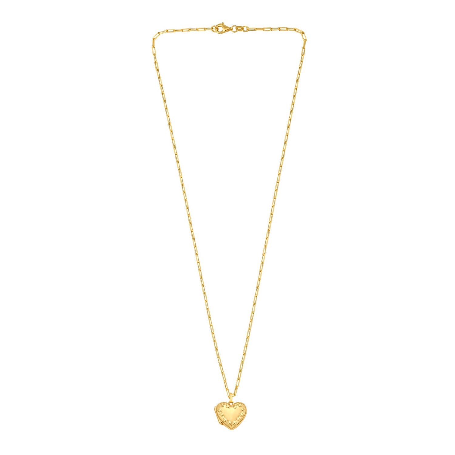 Sterling Silver Gold Plated Heart Locket Necklace
