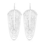 Sterling Silver Multi Strand Chain Drop Chandelier Earrings