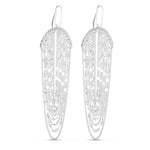Sterling Silver Multi Strand Chain Drop Chandelier Earrings