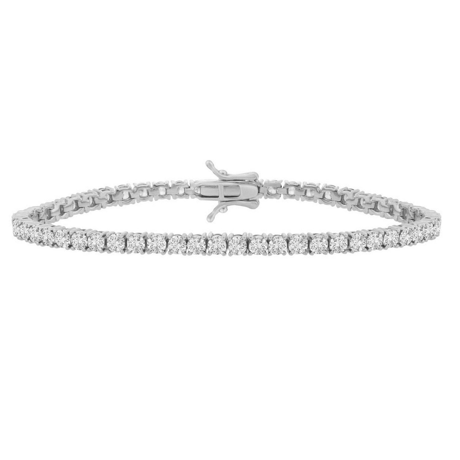 Sterling Silver Rhodium Plated CZ Tennis Bracelet (3.30 mm)