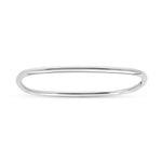 Sterling Silver Rhodium Plated Square Slip On Bangle (3.00 mm)