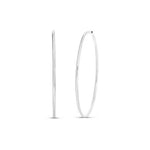 Rhodium Plated Endless Hoop Earrings in Sterling Silver