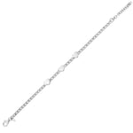 Sterling Silver Rhodium Plated Heart Chain Bracelet