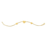 Sterling Silver Gold Plated Hearts Station Necklace