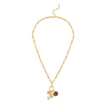 Sterling Silver Rhodium Plated Cubic Zirconia Charm Necklace