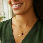 Sterling Silver Rhodium Plated Cubic Zirconia Charm Necklace