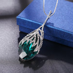 Long Necklaces for Women Fashion Gray Crystal Choker Collier Statement Pendants Accessories