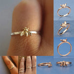 Trendy Jewelry Thin Rings For Women Lovely Little Bee Cute Statement Ring Party Girl's Gift