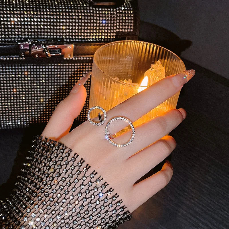 Simple Delicate Small And Big Round Circle Rings For Women New Fashion Jewelry Resizable