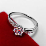 Fashion Rings For Women White Zircon Cubic Elegant Rings Female Wedding Jewerly Crystal Ring 6/7/8/9/10 Size