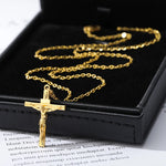 Religion Cross Necklace For Women Men Stainless Steel Chains Choker Christian Jesus Cross Pendants Jewelry Prayer Baptism Gifts