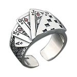 Punk Poker Rings for Women Men Funny Goth Hip Hop Fashion Couple Gift Jewelry