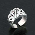Punk Poker Rings for Women Men Funny Goth Hip Hop Fashion Couple Gift Jewelry