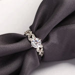 Wedding Engagement Rings For Women 1.5 Carat Zirconia White Gold Color Fashion Jewelry