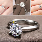 Fine Wedding Rings for Men Women Gift S925 Sterling Silver Color Austrian Crystal Engagement Proposal Ring