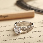 Wedding Engagement Rings For Women 1.5 Carat Zirconia White Gold Color Fashion Jewelry
