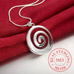 Simple Necklaces for Women Statement 925 Sterling Silver Surrounding Circle Zircon Pendants Necklace Wedding Bridal Jewelry