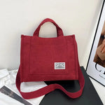 Fashionable Simple Women's Corduroy Crossbody Bag.