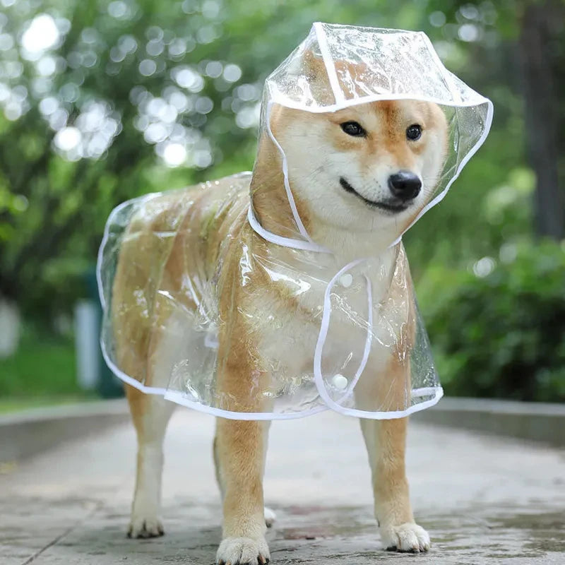 Pet Dog Puppy Transparent Rainwear Raincoat, Hooded Waterproof Jacket Clothes Soft PVC Small Dogs Raincoat Puppy Rain Poncho