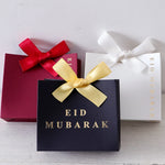 5-Piece Eid Gift Box Is Decorated with Ribbon Bows and Exquisite Paper Packaging, Suitable for Holiday Parties, and Can Hold Candies, Cookies, Jewelry