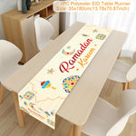 Ramadan Decor Table Runner EID Mubarak Decoration For Home Tablecloth Ramadan Kareem Islamic Muslim Party Eid Al Adha Gifts