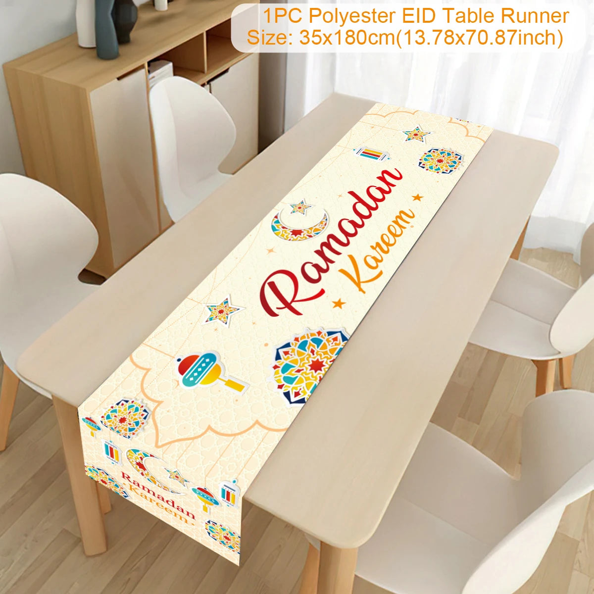 Ramadan Decor Table Runner EID Mubarak Decoration For Home Tablecloth Ramadan Kareem Islamic Muslim Party Eid Al Adha Gifts