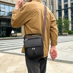 New Men's Handbag Trendy Casual Crossbody Shoulder Waterproof High-quality Leather Bags.