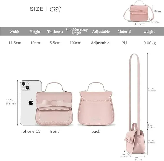 Kids Purses and Handbags Cute Mini Bowknot Crossbody Bag Fashion Little Girl Small Coin Pouch.
