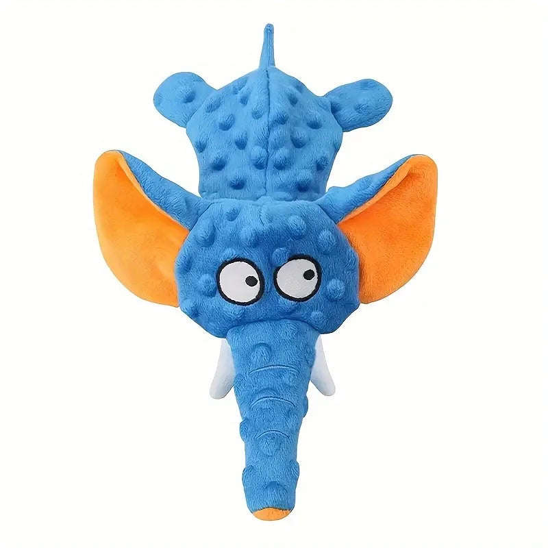 Pet Plush Chew Toy - Voice Animal Shape, Bite Resistant Interactive, Teeth Cleaning Puzzle Toy for Dogs & Cats, Pet Supplies