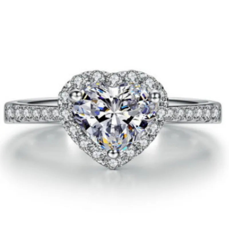 Heart Rings for Women Wedding Jewelry Cubic Zirconia Stone Ring Accessories