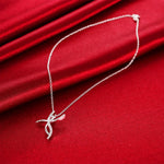 925 sterling Silver Creative cross crystal Pendant Necklace For Women fashion party wedding accessories.