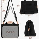 Women’s Canvas Tote Bag with Multiple Pockets, Large Capacity Shoulder Messenger Bag.