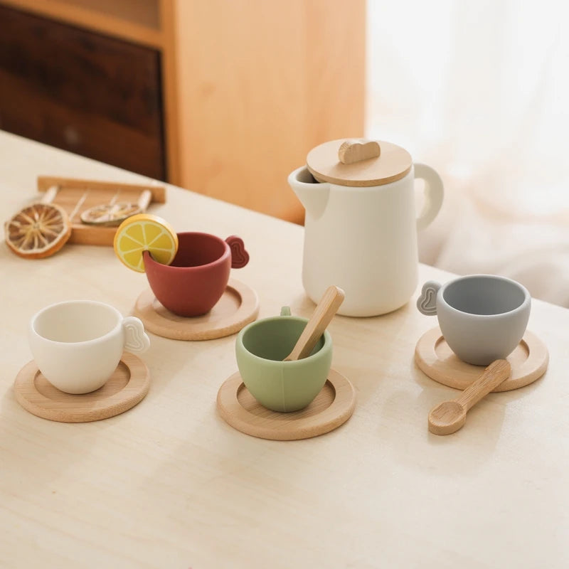 Wooden Toddler Tea Party Toys Set