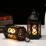 Retro Mini Lantern Black Tea Light Decorative For Ramadan
