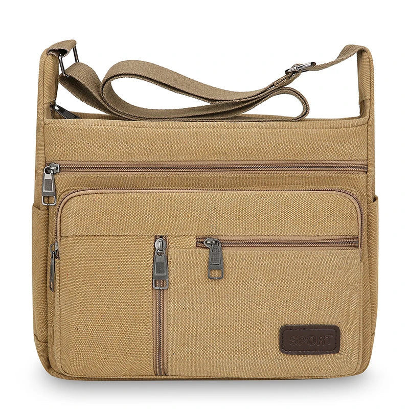 Men Canvas Shoulder Bags Casual Tote Travel Men's Crossbody Bag.